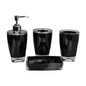 Lazsy 4 Pieces Soap Dispenser Toothbrush Holder Apartment Essentials Acrylic Organizer Black